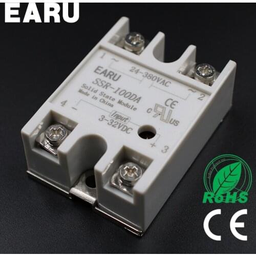 DC 3-32V Input AC 24-480V Output SSR 100A Solid State Relay SSR-100DA SSR-100 DA PID Temperature Controller Voltage Transformer