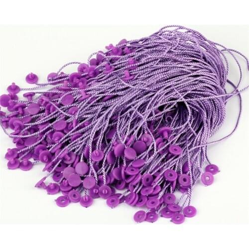 100pcs/lot 7'' purple hang tag string in apparel hang tag strings cord for garment stringing price hangtag