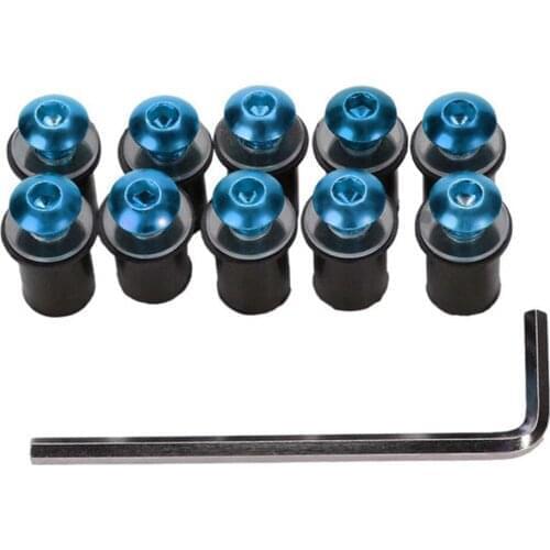 10 Pcs /Set Motorcycle CNC Windscreen Windshield Screw Bolts Nuts Kit For 1991 92 93 94 95 96 97 98 99 2000 Honda CBR600F2 F3 F4