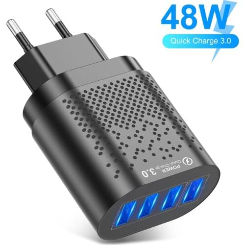 4 Port 3A Charger USB Fast Charging Source Adapter Multifunctional Universal Charging Head European British American Standard