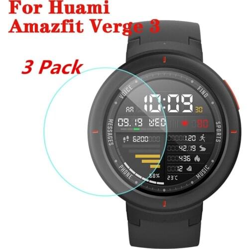 3pcs For Xiaomi Huami AMAZFIT Verge Lite Tempered Glass Screen Protector Protective Film Guard Anti Explosion Anti-shatter