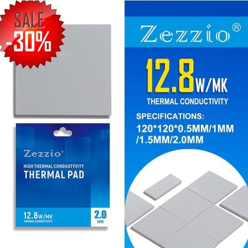 Zezzio Thermal Pad for CPU 12.8W/Mk/CPU motherboard digs RAM RAM multifunctional thermal conductive silicone pad