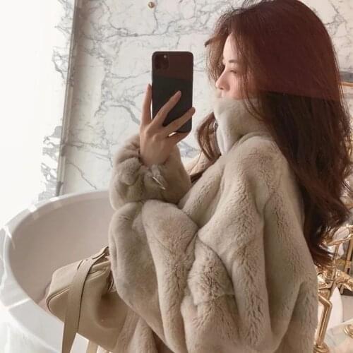 Women 2021 Autumn Winter Faux Lamb Fur Sheepskin Coat Female Casual Warm Jacket Ladies Fashion Elegant Fake Fur Outerwear C423