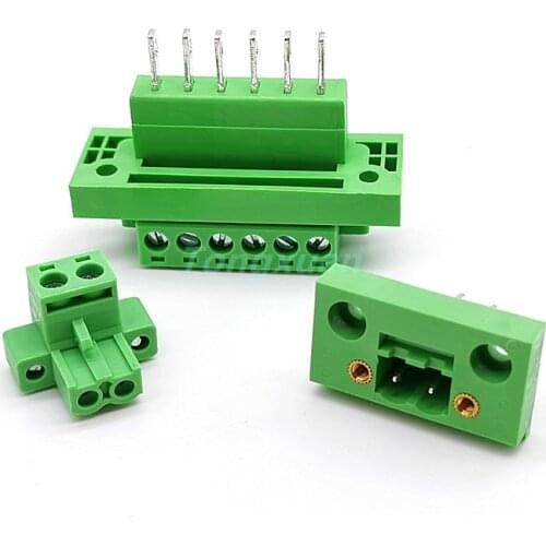 10sets Wall Terminal 2EDGWB-5.08MM Pluggable Screw Terminal Block 2P 3P 4P 5P 6P 7P 8P 10P Plug Type PCB Connector