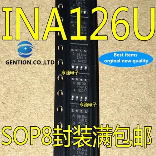 10Pcs INA126 INA126U INA126UK INA126UA SOP8 Instrument amplifier chip in stock 100% new and original