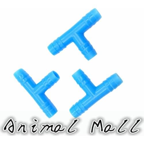 200 PCS Tee Tube Rabbit drinking Blue Chicken Waterer tee Quail Bird Feeder fountain plastic tee