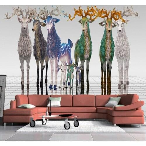 3D photo wallpaper 3D Stereo Space Elk House Family mural Living Room TV Background Wall restaurant mural wallpaper