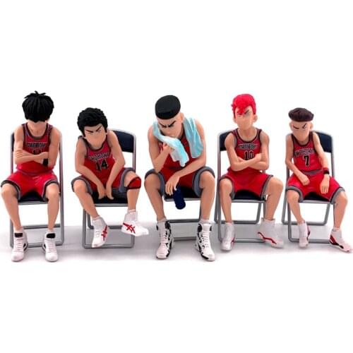 5pcs 10cm SLAM DUNK Figures Hanamichi Sakuragi Rukawa Kaede Akagi Takenori Miyagi Ryota Shohoku Basketball Player Model Toys