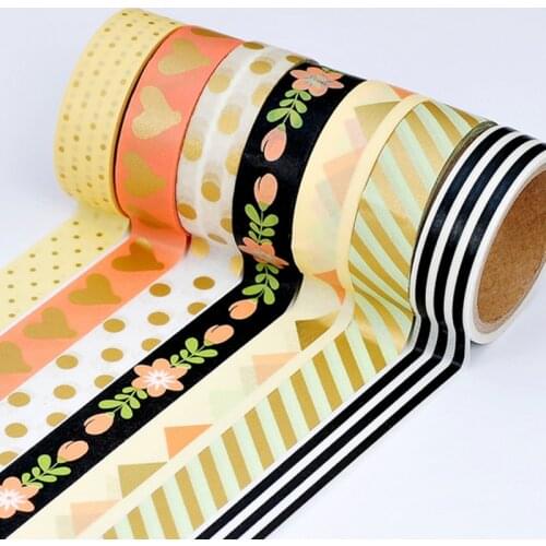 8pcs Paper Washi Tapes Flower Love Tree Art Drafting Masking Tape Decorative Adhesive Diary Journal Stickers Stationery A6467