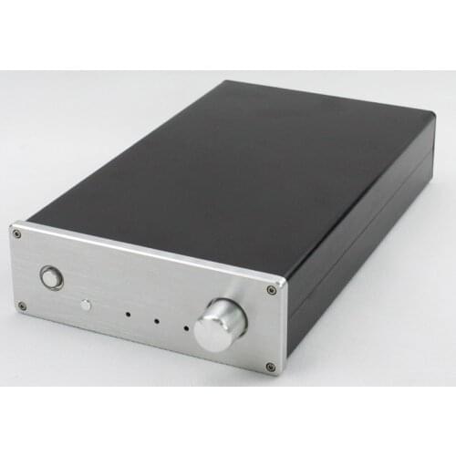 KYYSLB 310*190*65MM All Aluminum Amplifier Chassis WA65 Diy Box Enclosure Drawing Amplifier Case Shell BLACK SILVER with Knob