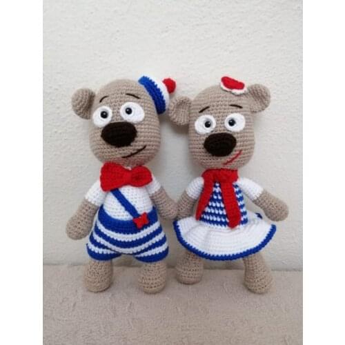 Amigurumi Bears Amigurumi Sailor Bears Amigurumi Doll Toy Crochet Stuffed Animals for Baby for Decor Handmade Knitting Birthday