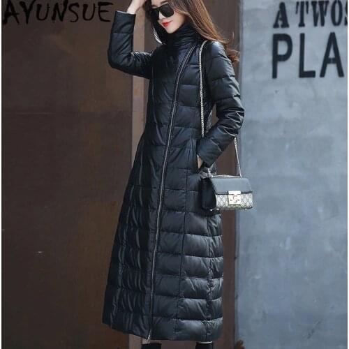 AYUNSUE Womens Leather Jacket Winter Clothes 100% Genuine Sheepskin Coat 2020 Korean Down Jacket Long Coats Chaqueta Mujer