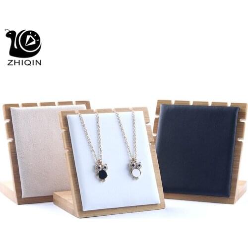 Bamboo Jewelry Display Rack Storage Earrings Necklace Pendant Display Stand Organizer Jewelry Display Holder Storage Showcase