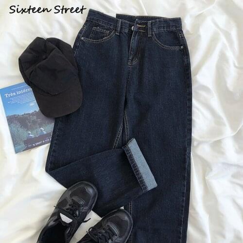 Mom Jeans High Waist Classic Retro Washed Straight Solid Wide Leg Denim Trousers Vintage Streetwear Y2k Aesthetic Korean Fashion