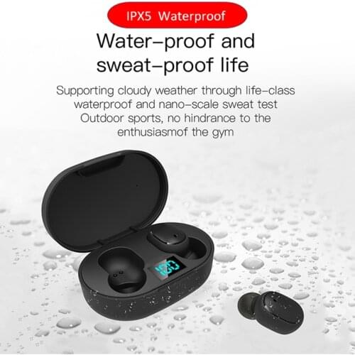 E6s smart wireless bluetooth digital display sports headset battery prompt in-ear mini stereo headset