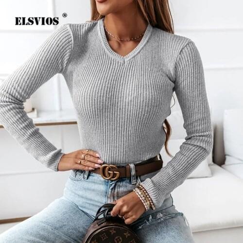 ELSVIOS Women's Knitted T-shirts
