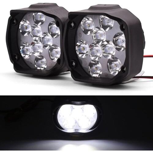 2PCS Motorcycle Headlight 1000LM Spotlight With Switch Auxiliary Lamps For Kawasaki ZX636R GTR1400 H2R ZG1000 ZRX1100 ZRX1200