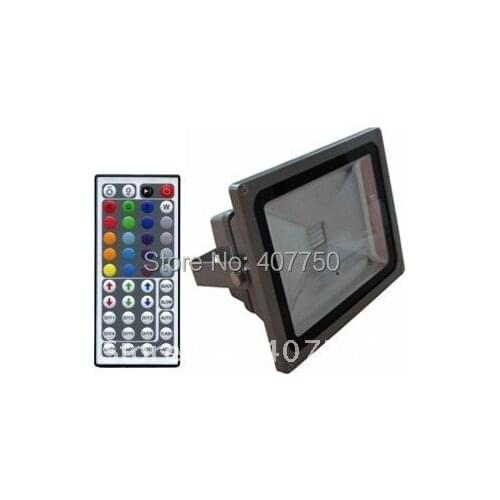 Hot sale 44 key remote control color changing high voltage 30w led flood light long reflection distance used for gyms