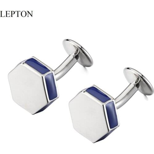 Hot Enamel Cufflinks Lepton Classic Hexagonal Cufflink Gift for Men Fathers Day Lover Friends Wedding Anniversaries Birthdays