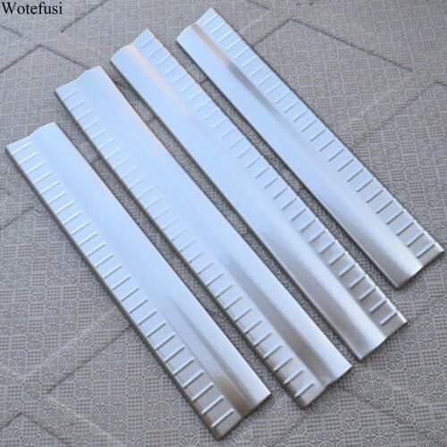 Wotefusi Chrome Interior Door Sill Scuff Plate Guard Trim For Dodge Journey 2011 2012 2013 2014 [QPA373]