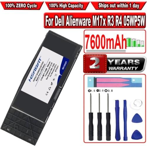 HSABAT 7600mAh BTYVOY1 Laptop Battery for Dell Alienware M17x R3 R4 05WP5W CN-07XC9N 7XC9N TYPE C0C5M 318-0397 5WP5W