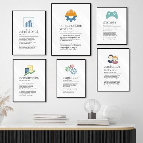 Funny Gamer Quote Definition Art Canvas Poster Prints Service Programmer Mechanic Painting Modern Office Living Room Home Decor