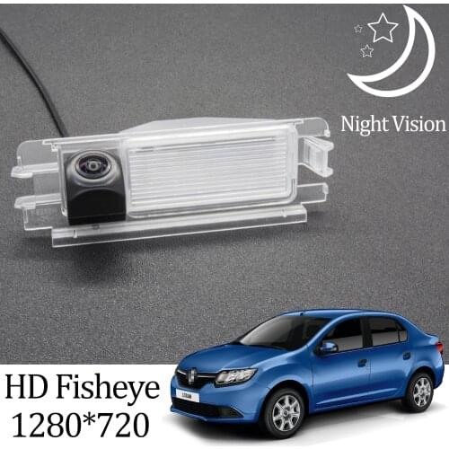 Owtosin HD 1280*720 Fisheye Rear View Camera For Dacia Logan 2/Renault Logan 2 Sedan 2012-2019 Car Reverse Parking Accessories