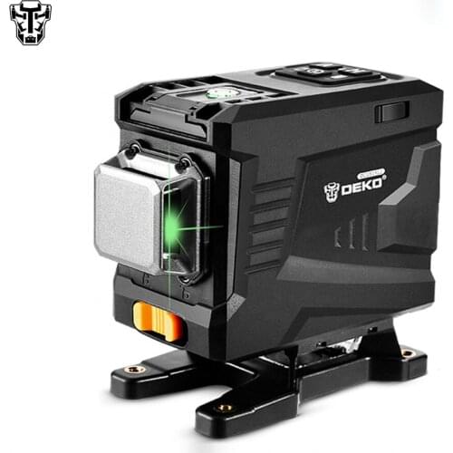 DEKO DKLL12PT1 3D 12 Lines Green Laser Level Horizontal&Vertical Lines Laser Level with Self-Leveling & High-Precision