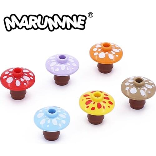Marumine MOC Mushroom 12992 building block fungus 59900 4740 plant natural educational toy Model Accessories For Stacking Bricks