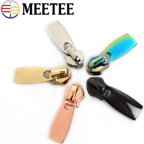 Meetee 20pcs 5# Zipper Silder For Nylon Zip for Jacket Pocket Zippers Head Puller DIY Zips Repair Replacement Sewing Accessories