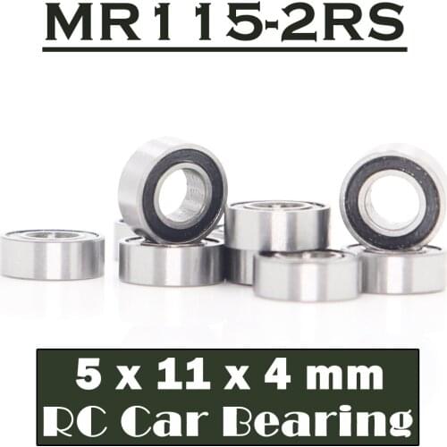 MR115RS Bearing High Quality ( 10 PCS ) 5*11*4 mm Hobby Electric RC Car Truck MR115 RS 2RS Ball Bearings MR115-2RS Black Sealed