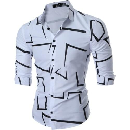 2021 Fashion Personality Men Shirt Casual Slim Long-sleeved Shirt Business Work Daily Life Top Shirt