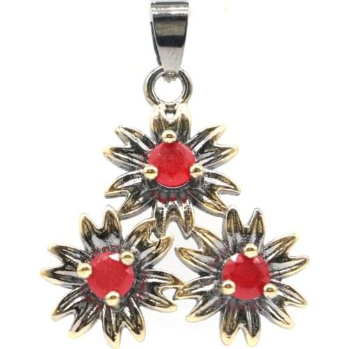 58x31mm Neo-Gothic Vintage 13.8g Big Heavy Deer Blue Created Violet Tanzanite Black Gold Silver Pendant