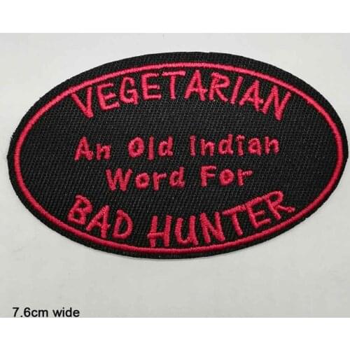 STRANGER Vegetarian Red Letters Words Freedom US Theme Novelty Iron On Embroidered Clothes Patches For Clothing