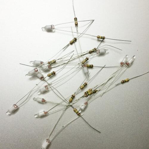 20pcs Green Indicator Neon Light Sign 4X10mm NeonLight With Resistance for 220V Verde NEON GLOW Lamp Bulb NE-2G Lamp Bulb