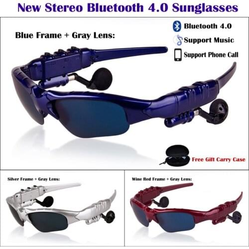New Anti-UV Earphone Wireless Bluetooth 4.0 Stereo Sunglasses Glasses Support Music + Phone Call for Camping Mountain Climbing