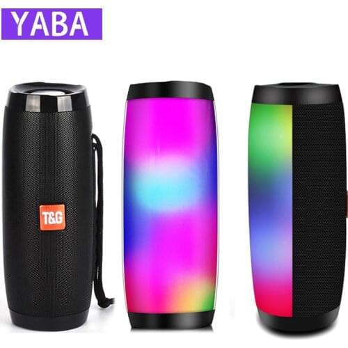 Portable Speaker Bluetooth-compatible Column Wireless Speaker High Outdoor Bass HIFI TF FM Radio with LED caixa de som