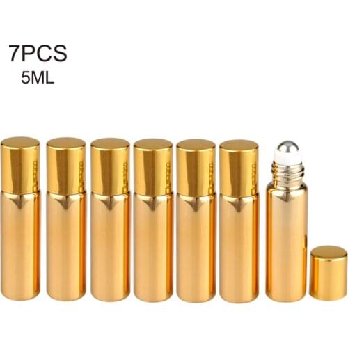 7 Pcs 5ml/10ML Empty Perfume Glass Roll On Bottle Essential Oil Roller Bottles Portable Mini Bottle Oil Roller Bottles