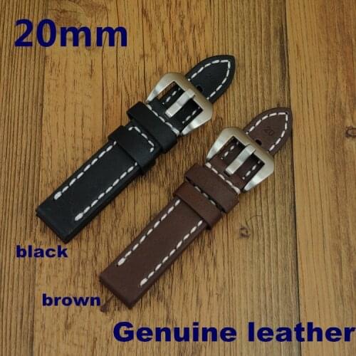 Wholesale 50PCS / lot 20MM ,22MM ,24MM,26MM genuine cow leather Watch band watch strap ( black ,coffee color) -WBG001