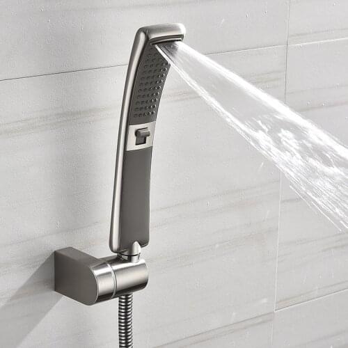 Brushed Nickel Handheld Shower Bathroom 2 Function High Pressure Rain Shower Sprayer Set Water Saving Waterfall Shower