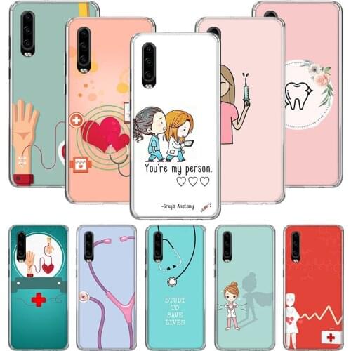 Nurse Medical Medicine Case for Huawei P20 P30 P40 P Smart Z + P10 Mate 30 10 20 Lite Pro Silicone Shell Phone Coque Cover