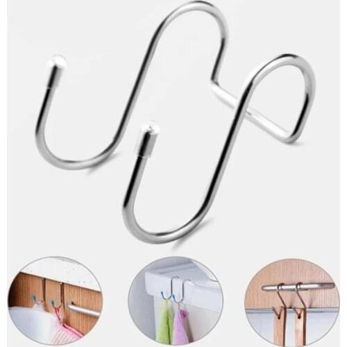 Steel Double S Shape Storage Hook Purse Hook For Cabinet Door Bathroom Kitchen Wall Door Organizer Accessories 1pc