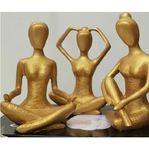 EU HOME DECORATION TRIPLE YOGA MAKES GIRLS GOLD COLOR