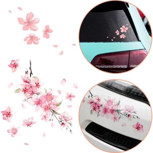 Cherry Blossom Floral Car Stickers Love Auto Vinyl Decal Bumper Window for Women Car Tuning Styling Accessories