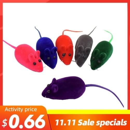 Funny Clockwork Spring Plush Mouse Toy Rubber Cat Toy Sound Flocking Rat Shape Toys Realistic Dog Cat Supplies Cat Accessories