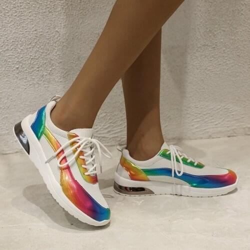 Women Slides Casual Breathable Mesh Shoes Reflective Fashion Girls Sports Cushion Lightweight Sneakers Mujer Tenis Plus Size 43