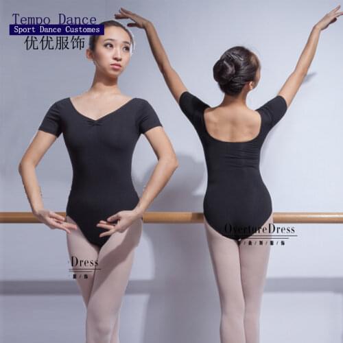 Adult Long Sleeve Ballet Dance Gymnastics Leotards Women Bodysuit High Neck Elastic Black Leotard Lycra Spandex Unitard Dancewea