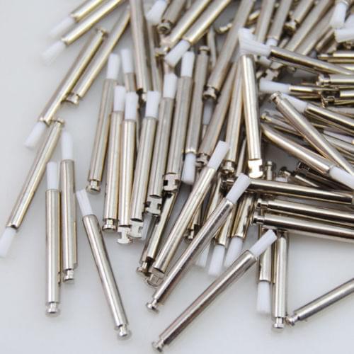 100Pcs Dental Latch Flat Type White Nylon Teeth Polishing micro Prophy Brush