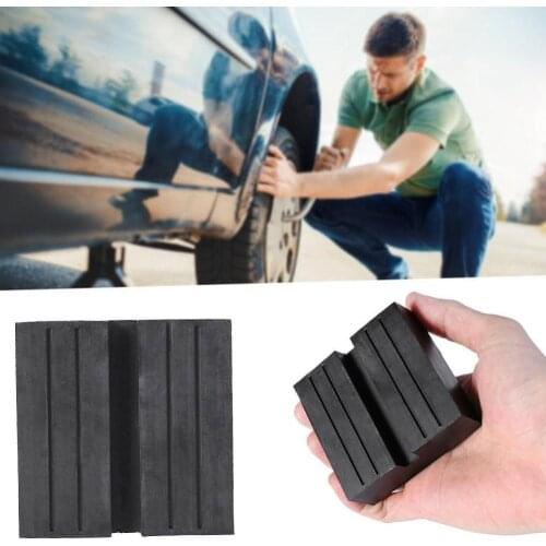 1PCS Universal Car Slotted Frame Rail Floor Jack Guard Lift Black Rubber Pads Rubber Adapter Damage 7.5x7.5x2.5cm Resistant X0E6