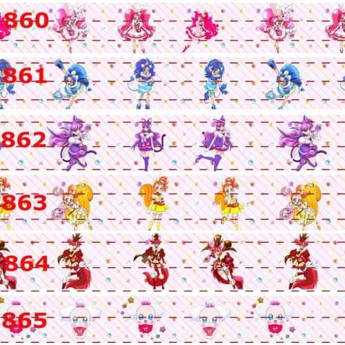 10yards -different sizes -cute cartoon girl ribbon printed Grosgrain ribbon 860-865